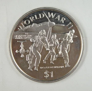 Liberia Commemorative Coin $1 1997 -- WORLD WAR II - BATTLE OF BRITAIN - Picture 1 of 2
