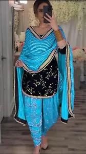 DHOTI KAMEEZ KLEID INDISCHER DESIGNER GENÄHTE KLEIDKLEIDUNG PARTYKLEIDUNG HOCHZEIT NEU - Bild 1 von 4