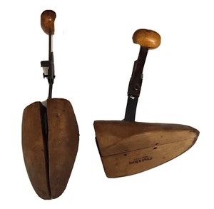 Lot Of 2 Lloyd & Haig Vintage Pair of Wooden Shoe Trees Stretchers Adjustable - Picture 1 of 5