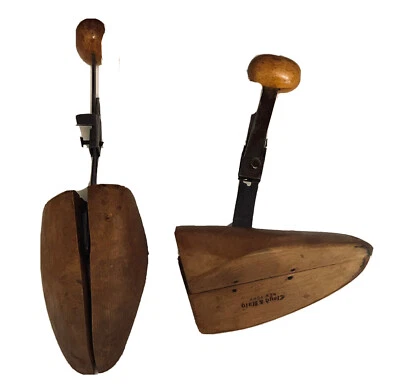 Lote De 2 Camillas Ajustables Lloyd & Haig Vintage Zapatos Árboles Madera Foto 1 de 4