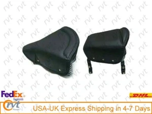 Fits Royal Enfield Ariel Triumph BSA Lycett Faux Leather Front & Rear Seat - Picture 1 of 10