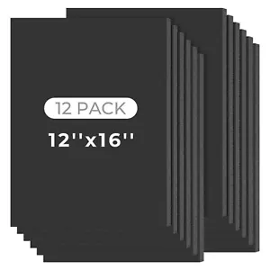 12 Pack 12x16 Black Foam Boards Acid Free Foam Core Board 1/8 inch Thick - Picture 1 of 7