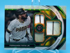 Fernando TATIS Jr 2023 Topps Tribute Triple-Relic GREEN Parallel SP- Grass Stain
