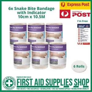 Special: 6 X (10CM X 10.5M) EXTRA LONG SNAKE BITE BANDAGE WITH COMPRESSION - Picture 1 of 1