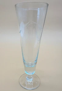 2 MCM Etched Wheat Design 8 1/2" Tall Footed Champagne Pilsner Crystal Glass - Bild 1 von 12