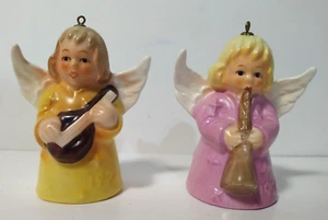 1976 1977 Lot 2x Goebel Hummel Christmas Bell Ornaments Angels Guitar Horn Stars - Picture 1 of 11