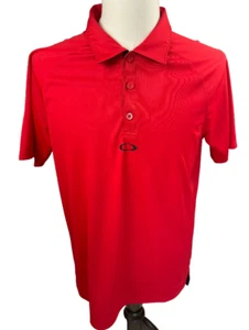 Oakley Ohydrolix Red Activewear Golf Performance Mens Polo Shirt Medium - Picture 1 of 5