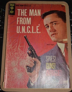 CUBIERTA FOTOGRÁFICA ROBERT VAUGHN THE MAN FROM TÍO #1 LLAVE DORADA 1965 EDAD DE PLATA - Imagen 1 de 11