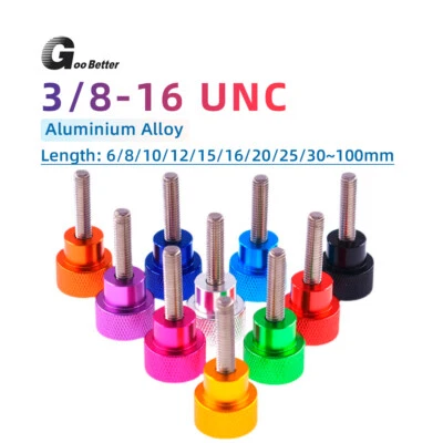 GOOBETTER UNC3/8-16 Knurled Thumb Screw Hand Tighten Grip Knob Bolt For Adjusting fixation