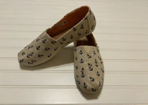 Toms Burlap Navy Anchors Cruise Damenschuhe Größe 9,5 - Bild 1 von 8