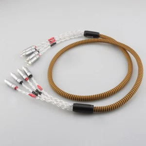 OCC Silver Plated 4 RCA to 4 RCA Male HIFI Audio RCA Splitter Interconnect Cable - Picture 1 of 6