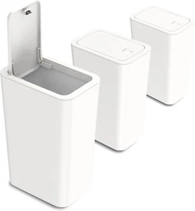 3Pack 10L Small Trash Can with Lid, Slim Garbage Bin for Bathroom Kitchen Office - Picture 1 of 6
