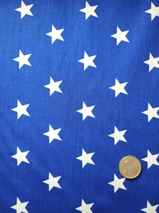 Rose & Hubble Stoff, Dunkelblau mit weißen Sternen  100 % Baumwolle, Meterware - Bild 1 von 2