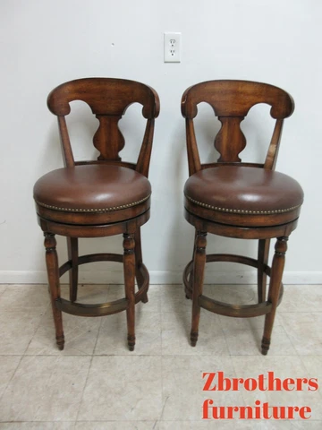 Pair Custom French Swivel Bar Stools Cover