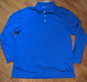 Nike Golf Dry Fit Men Long Sleeve Polo Shirt Blue Size Large - Bild 1 von 7