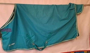 Shires Tempest Original Turnout rug,  6'6”. Turquoise/Yellow.50g Fill.(Ref:285G) - Picture 1 of 12