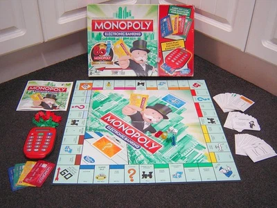 Monopoly Electronic Banking Board Game Hasbro 2015 with Bank Cards Card Reader - Image 1 of 4