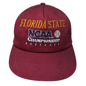 Vintage Florida State NCAA Championship Baseball Snapback Hat Red Made USA - Picture 1 of 9