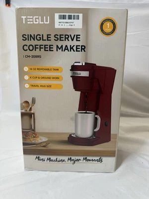 Single Serve Coffee Maker  2 In 1  Pod And Gourmet 6 To 14 Oz Drip Machine Red - Image 1 of 4