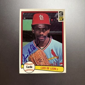 TARJETA DE BÉISBOL LUIS DE LEON 1982 DONRUSS AUTOGRAFIADA FIRMADA AUTOGRAFIADA - Imagen 1 de 3