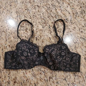 Reggiseno balconcino Soma allettante sollevamento taglia 34B UW cinturino convertibile nero pizzo - Foto 1 di 22