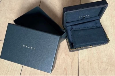 GRAFF Necklace Case Empty Box Horizontal Black Leather Jewelry Display Box Used - Image 1 of 3