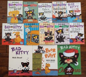 Lot 13 Bad Kitty Series Books by Nick Bruel Poor Puppy Christmas - Picture 1 of 6