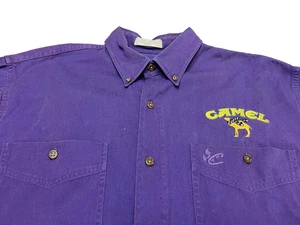 Vintage Chase Camel Smoking Joe Racing Button Up Short Sleeve Shirt Large Nascar - Picture 1 of 7