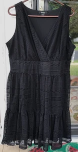 Vestido Style & Co talla 1X sin mangas negro profundo estampado de encaje $69 nuevo con etiquetas 04 - Imagen 1 de 9