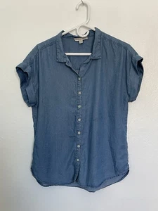 Alexander Jordan Damen Chambray Knopfleiste Kurzarm Kragen Gr. Medium - Bild 1 von 5