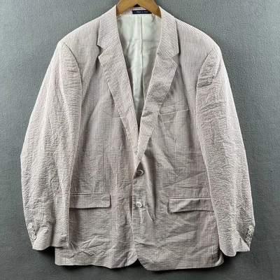 Blazer Alan River Para Hombres 44L Rojo Marfil Rayas Seersucker Abrigo Deportivo Chaqueta Usado en Excelente Condición Foto 1 de 4