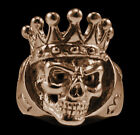 Bronze King of Poker Schädel Biker Ring maßgeschneiderte Größe handgefertigte Spielerkarten R-66b