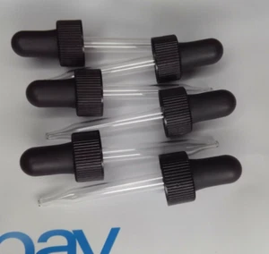12 GLASS DROPPERS Essential Oil Med Dropper  Fits 15ML .5 OZ DROPPER Bottles NEW - Picture 1 of 3