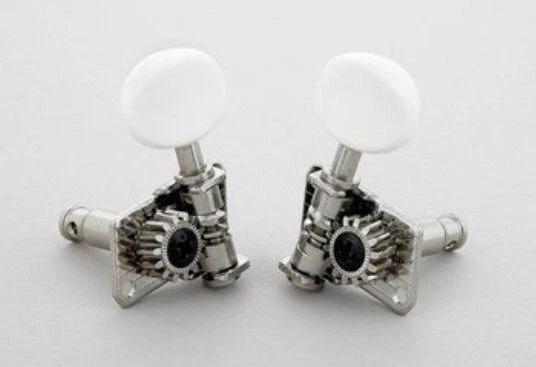 NEW Gotoh UK12 Super Lightweight Ukulele Tuning Keys (4), White Buttons - NICKEL - Image 1 of 1