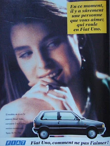 PUBLICITÉ DE PRESSE 1989 FIAT UNO 15 MODÈLES DE 4 à 6 CV ESSENCE ou DIESEL TURBO - Imagen 1 de 1
