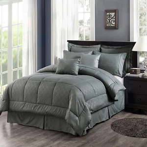 10 Bedding Comforter Set Queen King Cal King Bed in A Bag With Sheet Pillow Sham - Picture 1 of 44
