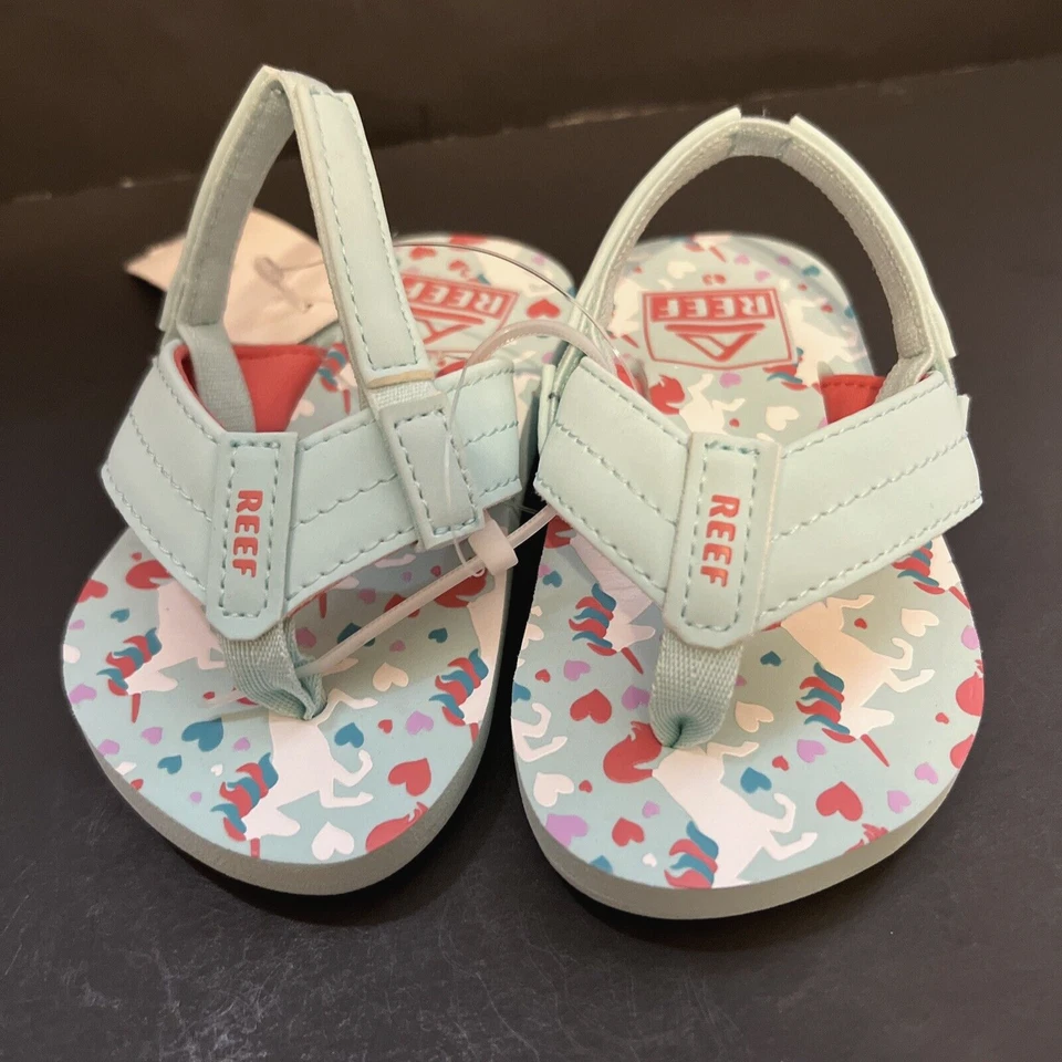 Baby Infant Sandals Size 3c Elastic Back Strap REEF Flip Flops Baby Girls Shoes - Image 1 of 4