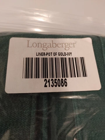 Longaberger Work Around Basket Or Pot Of Gold Liner Ivy 2135086 Cover