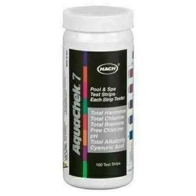 Aquachek7 Test Strips 7-in-1 Packet 100 Pool Spa Testing Hach - Image 1 of 4