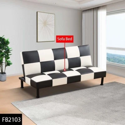 Black&White Faux Leather Living Room Sofabed-FB2103 - Image 1 of 4