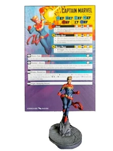 Marvel Crisis Protocol CAPTAIN MARVEL 28mm Assembled & Painted, Stats card  - Imagen 1 de 9