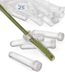 Royal Imports Floral Wasserröhrchen mit Kappen - 3" klare Kunststoff Blumenfläschchen - Bild 1 von 12
