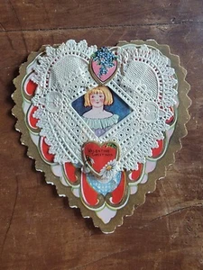 Whitney Made Vintage Early 1900's Embossed-Lace-Die Cut Valentines Day Card - Picture 1 of 3