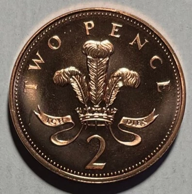 Great Britain 2 Pence 1998 - Ostrich Feathers - Brilliant Uncirculated - Image 1 of 3