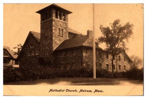 Postal de colección de la Iglesia Metodista, Melrose, Massachusetts (1910) - Imagen 1 de 2