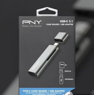 PNY USB-C 3.1 Type-C Card Reader USB Adapter - P-CRMUS3A-BX *Free Shipping*  - Image 1 of 4