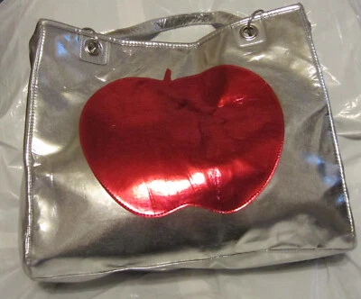 Bolsa Nina Ricci Parfums alça dupla bolsa de ombro prata coxa vermelha maçã - Imagem 1 de 4