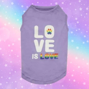 Zack & Zoey Love Is Love Dog Pet Tank Top Tee XL Shirt Pride Rainbow Extra Large - Imagen 1 de 3