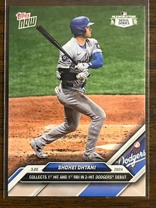 2024 Topps Now #1 Shohei Ohtani Los Angeles Dodgers Seoul Series - Imagen 1 de 2