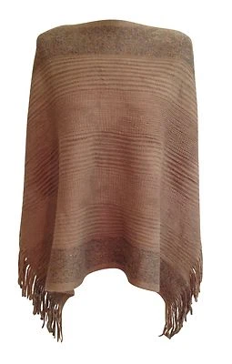 Women's 2 Tone Striped Poncho Cape Knitwear Coat  - Image 1 of 2